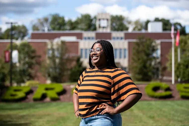 Sophomore Jordyn Locks at Rider University in Lawrenceville, N.J. Locks was one of three Rider students who won a year of free tuition after showing proof of COVID-19 vaccination.