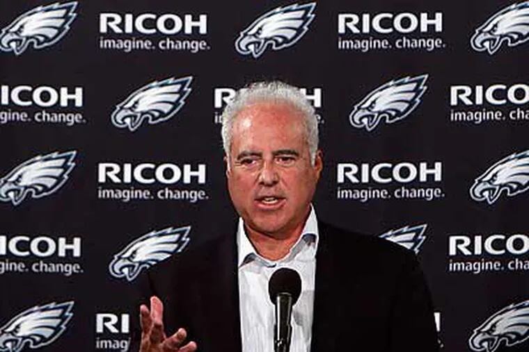 Jeffrey Lurie said he expects a Lurie said he expects a “substantially improved team" this season. (David Maialetti/Staff Photographer)