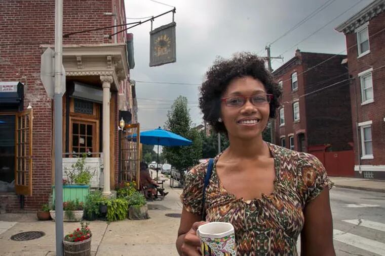 Brittney "Blew" Lewis, owner of Leotah's a Kensington neighborhood coffee shop at Coral and York St. on Monday, August 12, 2013. ( ALEJANDRO A. ALVAREZ / STAFF PHOTOGRAPHER )