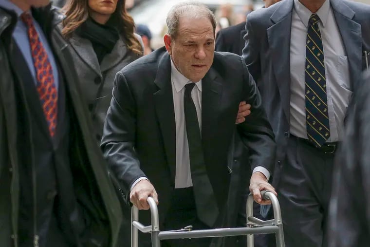 Harvey Weinstein arrives at federal court, Monday, Jan. 6, 2020, in New York. The disgraced movie mogul faces allegations of rape and sexual assault. Jury selection begins this week. (AP Photo/Seth Wenig)