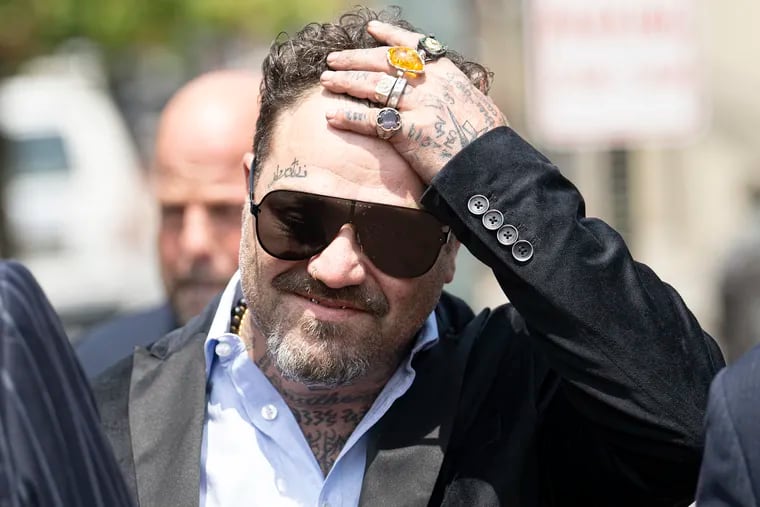 Former 'Jackass' star Bam Margera walks to Chester County Justice Center on last year. Charges were dropped against Margera in in a public intoxication case that happened in Delaware County last year.