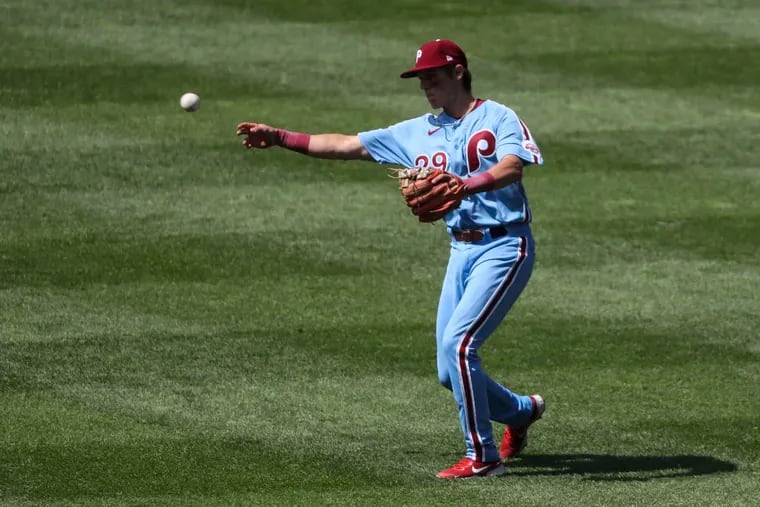 Nick Maton, for now, isn't being considered as an option for the Phillies in center field.