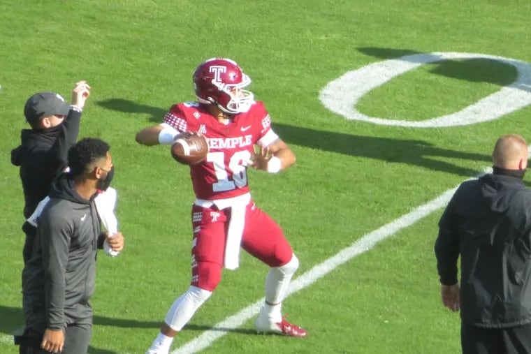 Temple freshman Kamal Gray warms up before the ECU game.