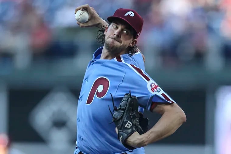 Phillies' pitcher Aaron Nola turned in another quality start against the Nationals on Thursday.