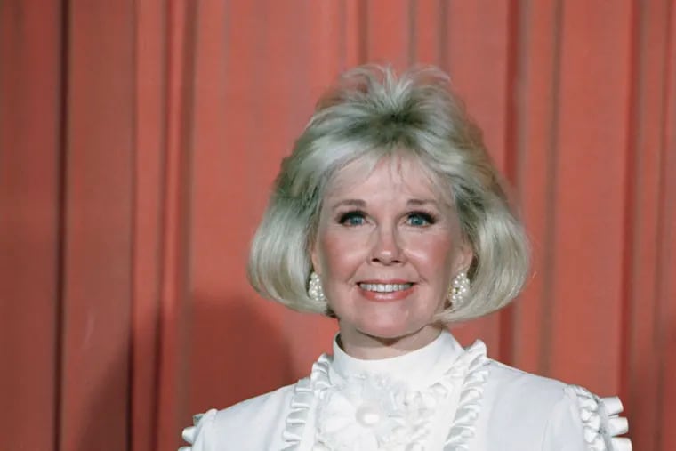 Doris Day after receiving the Cecil B. DeMille Award at the 1989 Golden Globe Awards ceremony in Los Angeles.