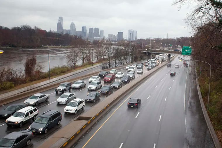File Photo: Westbound lanes of Schuylkill Expressway backed up following an earlier accident.