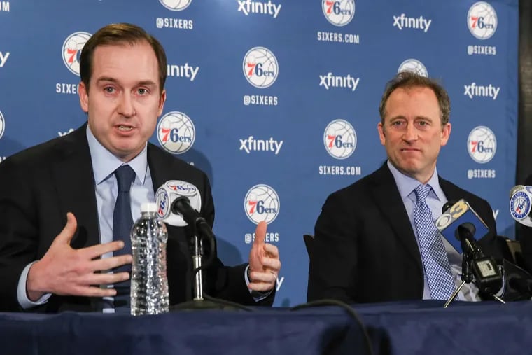 Sacrificing wins has been part of the Sixers' plan since Sam Hinkie (left) was hired as general manager in May 2013.