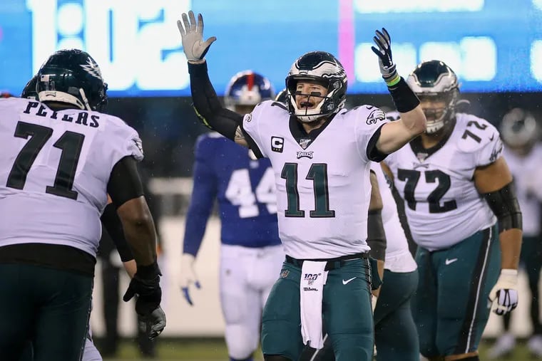 Carson Wentz set the Eagles' single-season records for completions (388) and passing yards (4,039) this year, and became the first Eagles QB to throw at least one touchdown in each of the team’s 16 regular-season games.