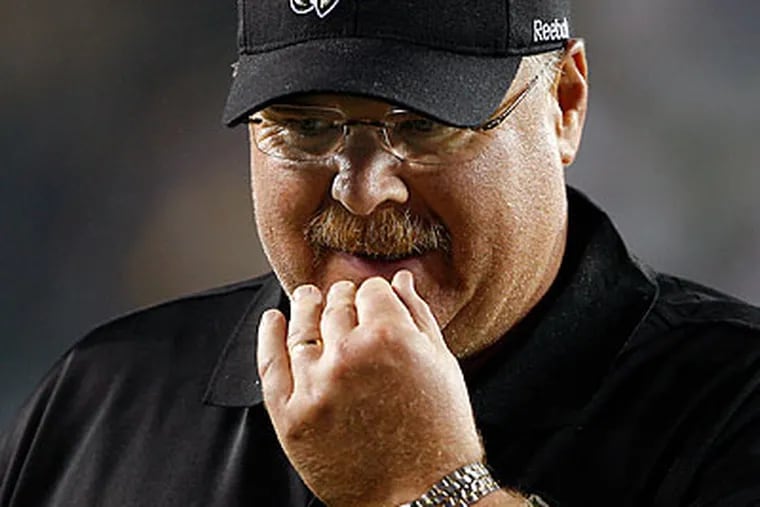 NBC's Al Michaels called Andy Reid "unflappable" during Sunday night's game. (David Maialetti/Staff file photo)