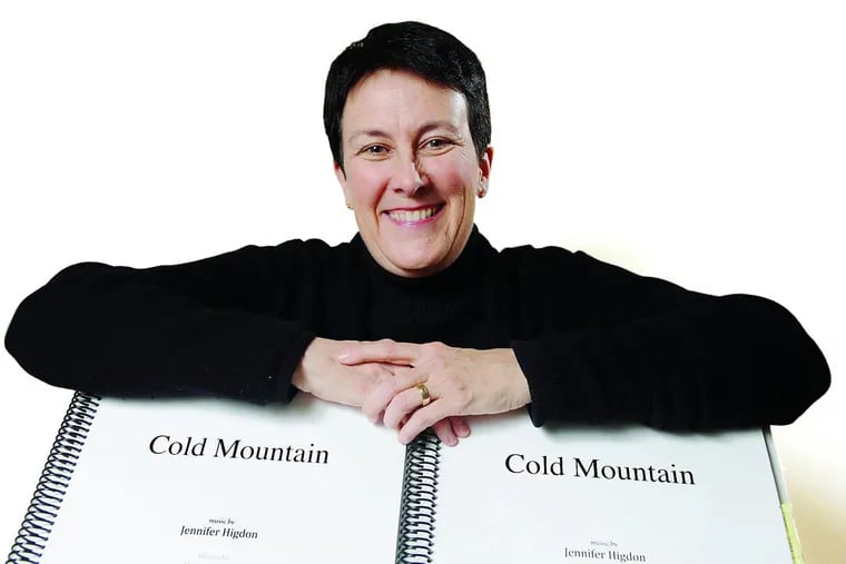 American composer Jennifer Higdon of Philadelphia, with the score for her popular opera “Cold Mountain.” She has just won a double Grammy for her “Viola Concerto” and on Thursday night premiered her new Low Brass Concerto,