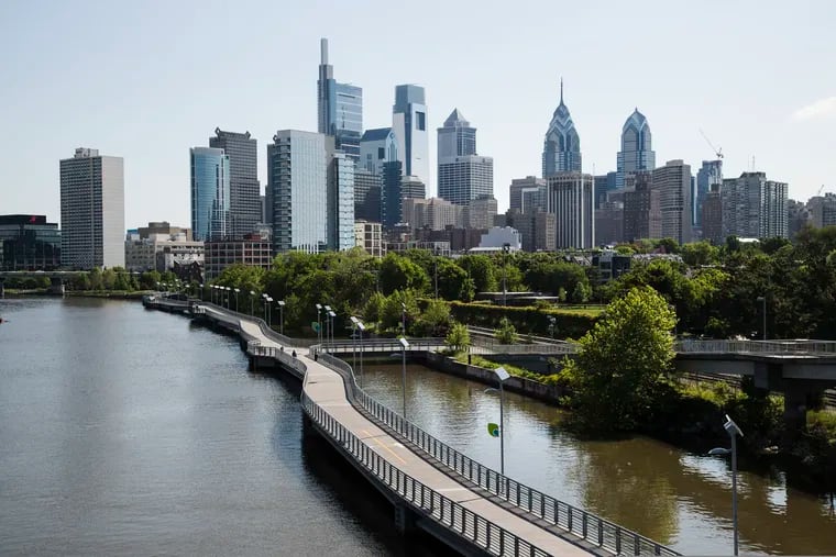 The Philadelphia skyline viewed from along the Schuylkill.