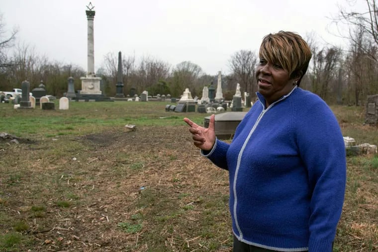 Paulette Rhone, president of the Friends of Mount Moriah Cemetery, talks about the efforts of her group to restore the grounds of the cemetery from decades of neglect and overgrowth.