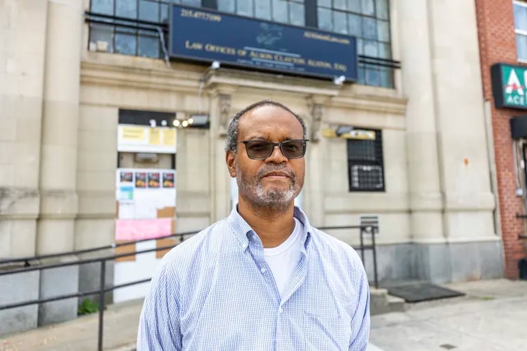 Alson Alston, 59, outside his law firm outside West Girard Avenue in Brewerytown .