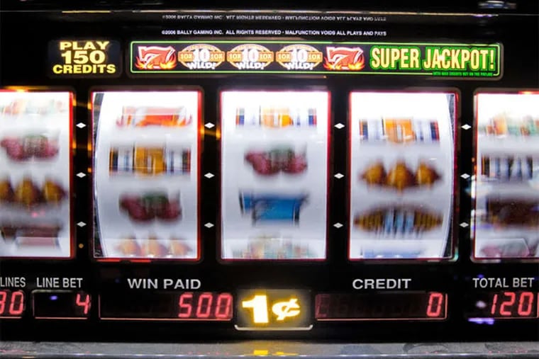 A slot machine undergoing testing at Philadelphia's SugarHouse casino, now known as Rivers Casino Philadelphia.