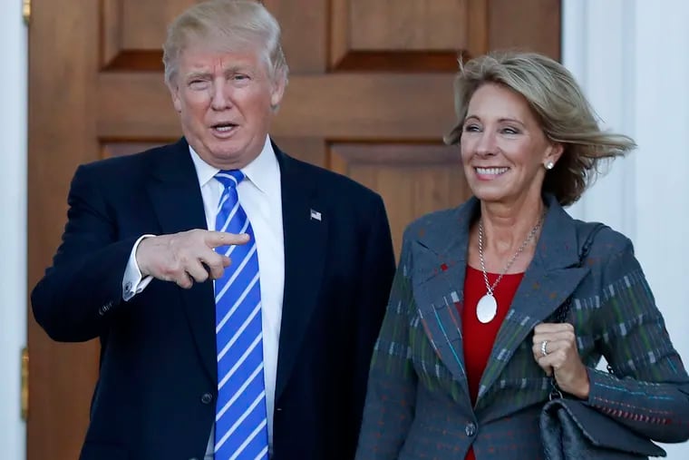 President Trump and Education Secretary Betsy DeVos