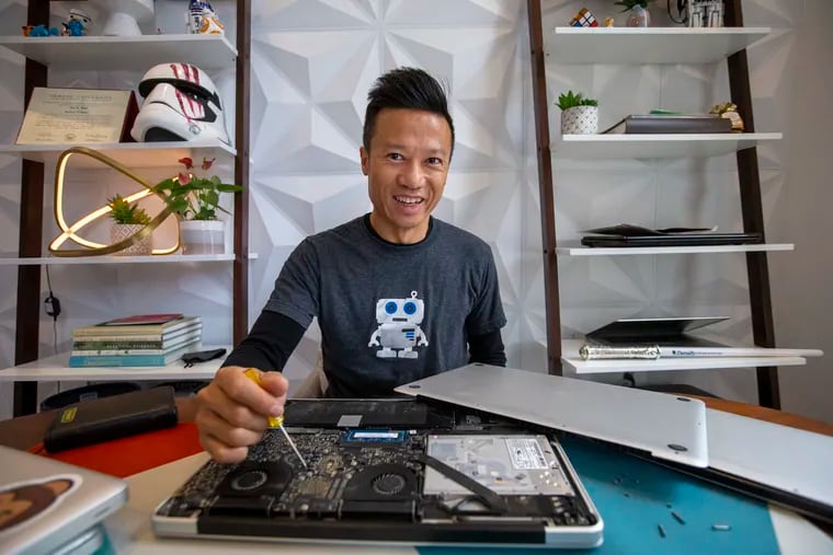 Hai Thai has refurbished at least nine laptop computers that have been donated to him through his one-man TechCycle program.