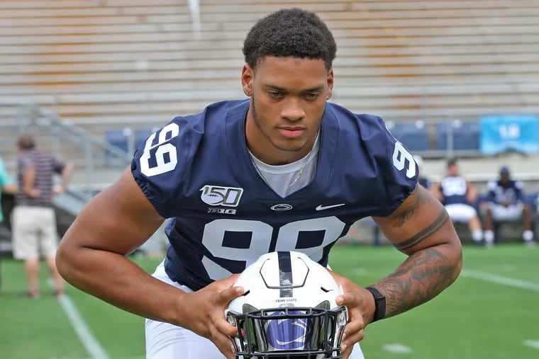 Penn State defensive end Yetur Gross-Matos could be drafted late in the first round of the NFL draft.