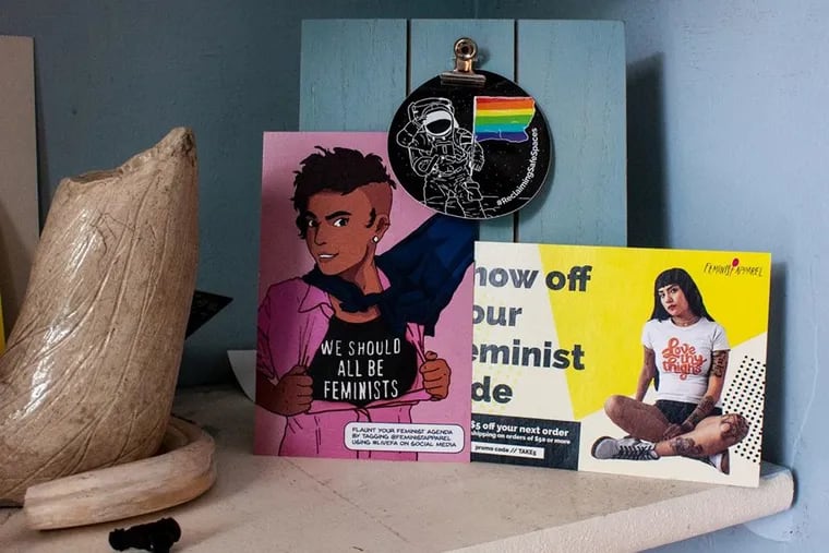 A sampling of Feminist Apparel's products.