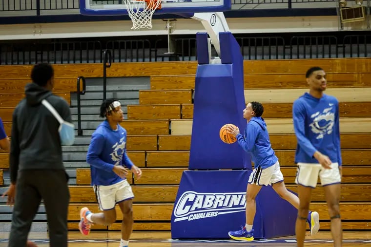 Cabrini warms up before the game against Marywood, the program's final home game, on Friday.