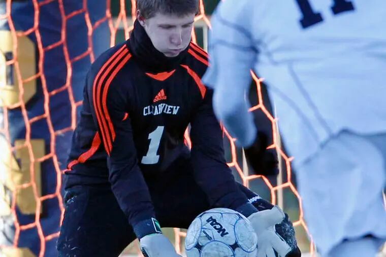 Goalkeeper Ricky Nelson of Clearview making a save against West Orange. Nelson shut down powerful Washington Township last year.