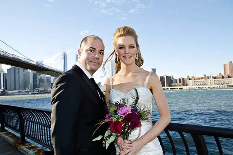 Danielle Hawkes and Michael Donnelly at Brooklyn Bridge Park. (Nathaniel Johnston for George Street Photography)
