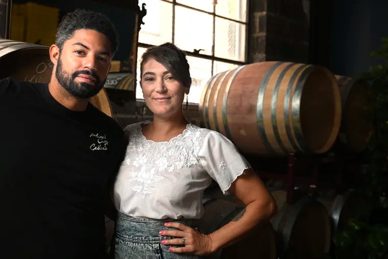 Owners Francesca Galarus and Nicholas Ducos of Mural City Cellars in Fishtown at their urban winery, which has a new home at 1831 Frankford Ave.