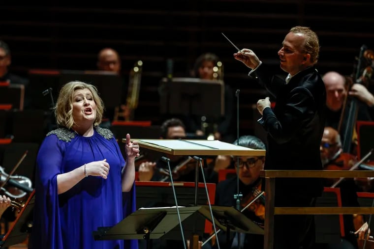 Mezzo-soprano Karen Cargill with Yannick Nézet-Séguin and the Philadelphia Orchestra in Verizon Hall Thursday night.