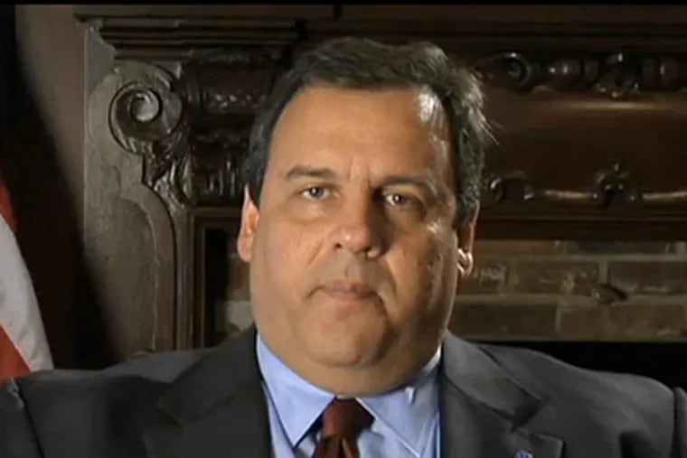 A still from NJ's Chris Christie outlines his Energy as Industry Plan.