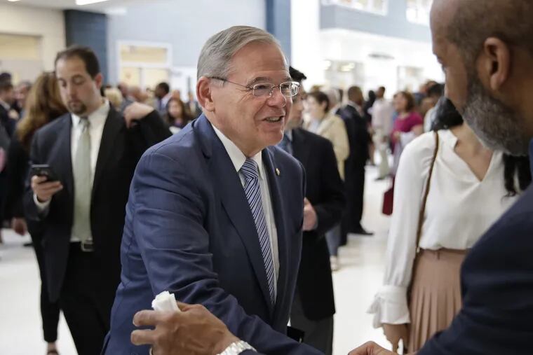 New Jersey Sen. Bob Menendez in June. A new poll found that the Democrat is leading Republican Bob Hugin by 9 percentage points among likely voters.