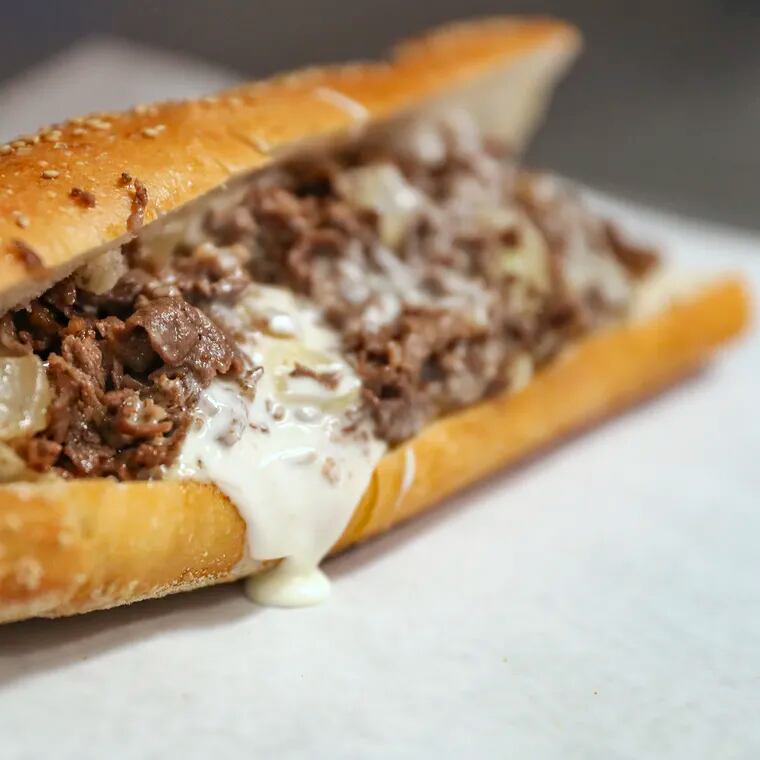 The cheesesteak with onions —  but NOT Swiss —  from Angelo's Pizzeria.