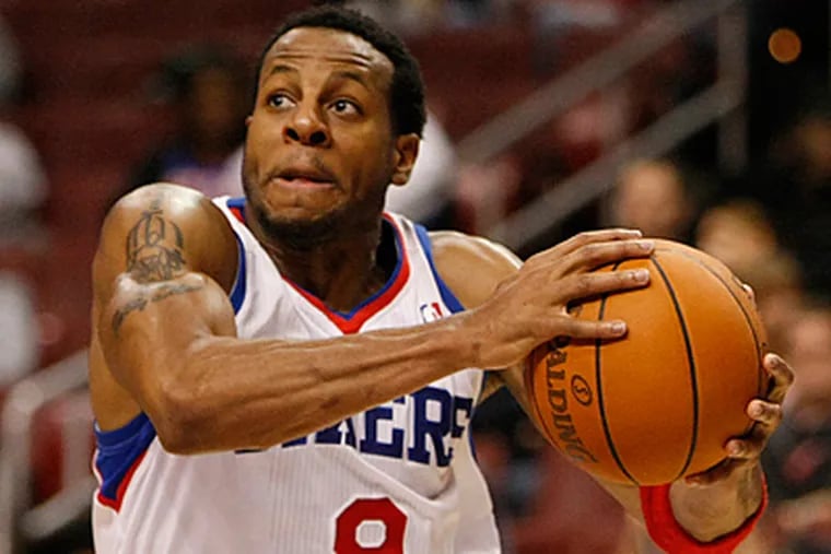 Andre Iguodala will likely miss at least four more games for the Sixers. (Michael S. Wirtz / Staff Photographer)