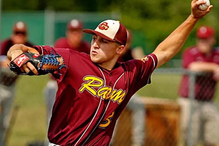 Gloucester Catholic pitcher Cody Brown has been named South Jersey baseball player of the year. (Ron Cortes/Staff Photographer)
