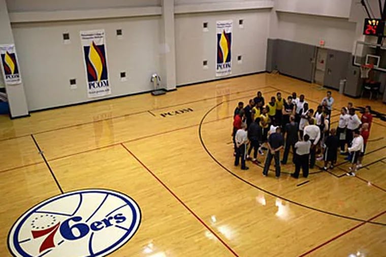 The Sixers held their first team practice on Friday at PCOM. (David Swanson/Staff Photographer)