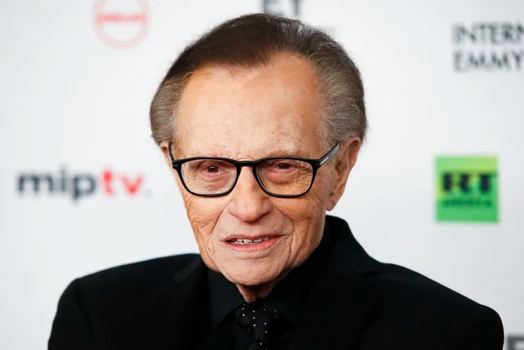 FILE - In this Nov. 20, 2017, file photo, Larry King attends the 45th International Emmy Awards at the New York Hilton, in New York. Former CNN talk show host King has been hospitalized with COVID-19 for more than a week, the news channel reported Saturday, Jan. 2, 2021. CNN reported the 87-year-old King contracted the coronavirus and was undergoing treatment at Cedars-Sinai Medical Center in Los Angeles.