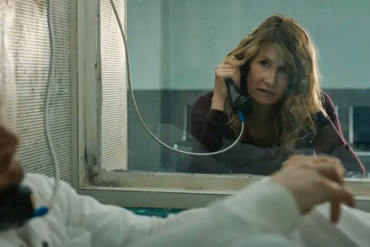 Jack O'Connell, left, plays convicted arsonist Cameron Todd Willingham, and Laura Dern is his pen pal turned advocate in the fact-based drama "Trial by Fire." MUST CREDIT: Roadside Attractions
