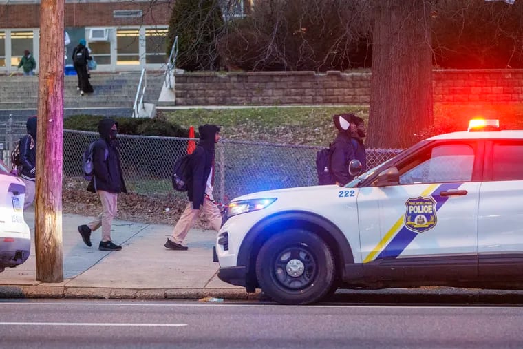 Northeast High School students returned to in-person learning Monday after a group of students were shot at a bus stop last week at Cottman and Rising Sun Avenues.