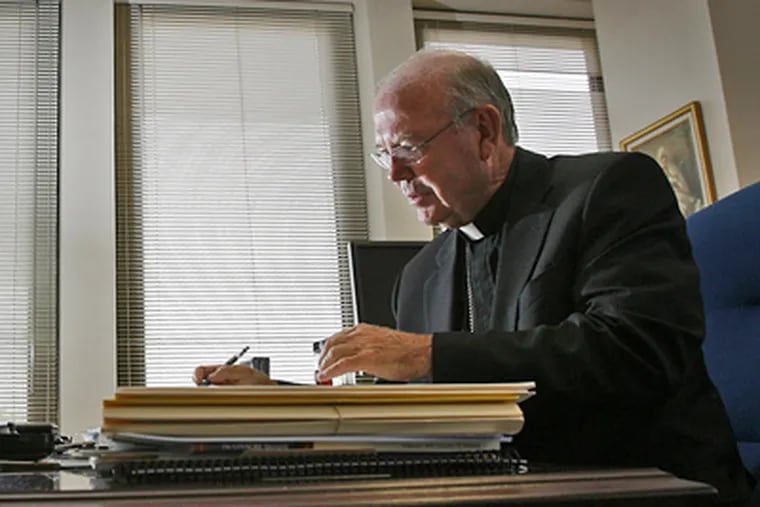 Bishop Joseph P. McFadden, who oversees Catholic education, said the Archdiocese was considering consolidating some high schools, but that no decision had been made. (Alejandro A. Alvarez / Staff Photographer)