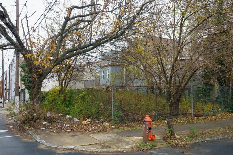 An assemblage of empty lots at the corner of 16th and Seybert Streets that had been earmarked by the Philadelphia Housing Development Corp. for affordable housing in a 2015 deal. This photo was taken in Philadelphia, Dec. 9, 2020.