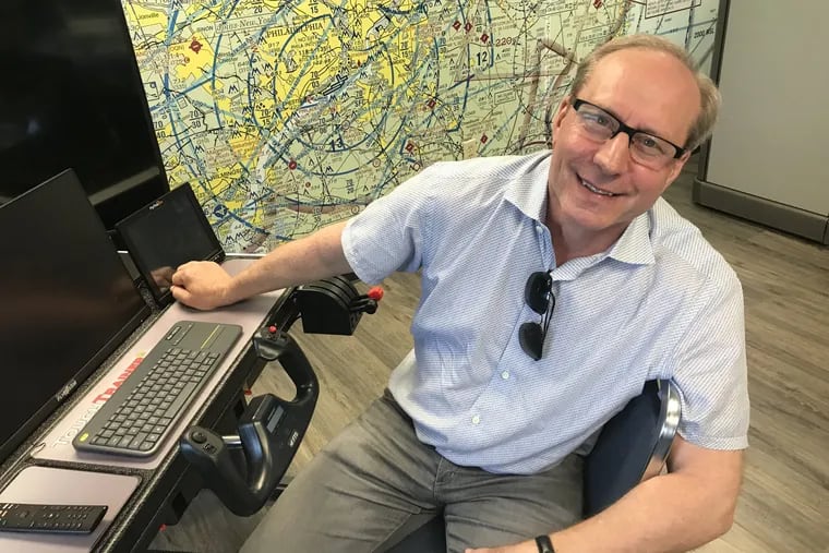 Howard Cooper, who runs a flight-training school at the two-runway Northeast Philadelphia Airport, has to download software updates to his simulator on cellular hot spots.