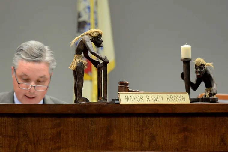 Evesham Mayor Randy Brown presides over the council meeting on Mar. 17, 2015. ( TOM GRALISH / Staff Photographer )