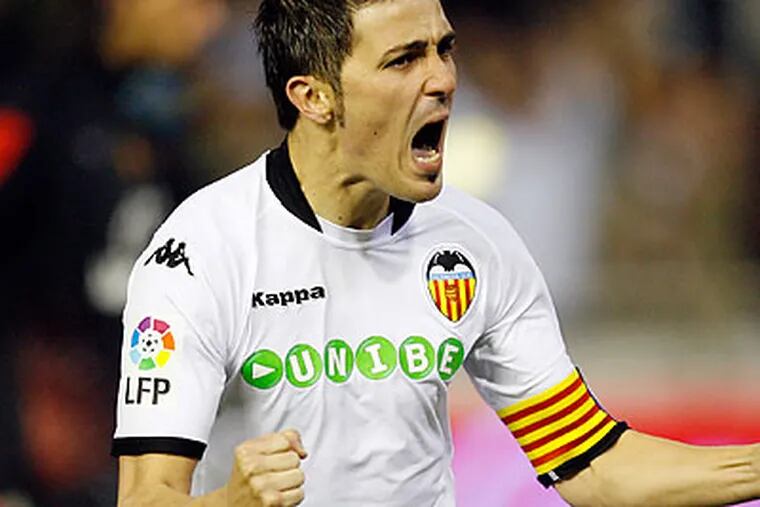 Spanish striker David Villa is Valencia's biggest star. (Alberto Saiz/AP file photo)