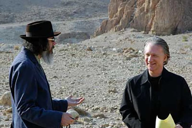 Director Larry Charles, of &quot;Seinfeld&quot; and &quot;Borat&quot; fame, and Bill Maher during production on &quot;Religulous,&quot; shot guerrilla-style.