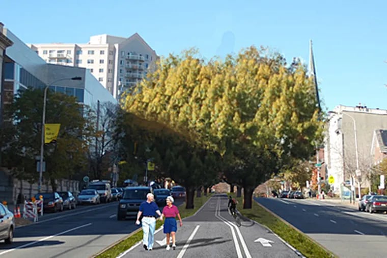 Design proposal shows Spring Garden Street after improvements that could come to the busy corridor.
