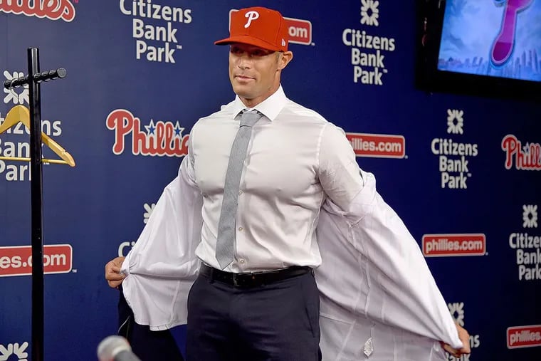 Phillies manager Gabe Kapler at his introductory news conference.