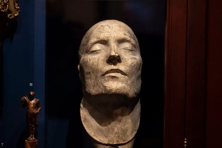 A  cast plaster "Death Mask of Napoleon" at the Athenaeum of Philadelphia. The low-profile library has won a big international award and is partnering with Penn on a ground-breaking library project.