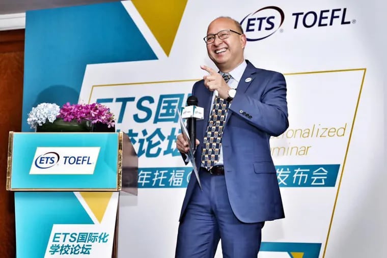 Jobert Abueva presents in Beijing in 2019 for his company, ETS, whose prompt asking him about his Asian heritage changed his opinion on Asian Pacific American Heritage Month.