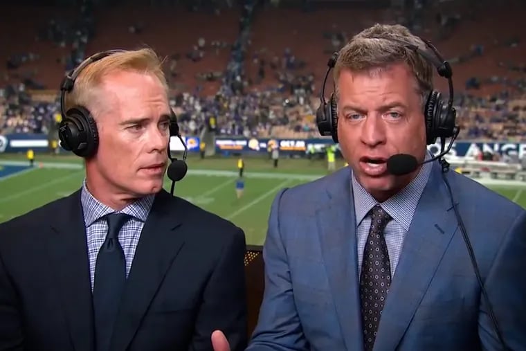 Troy Aikman (right) said it's his belief that Doug Pederson wanted to move forward with Jalen Hurts as the team's starting quarterback.