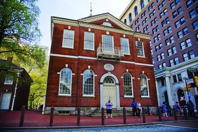 Congress Hall, at the intersection of Sixth and Chestnut Streets, served as the seat of the United States Congress from Dec. 6, 1790, to May 14, 1800.