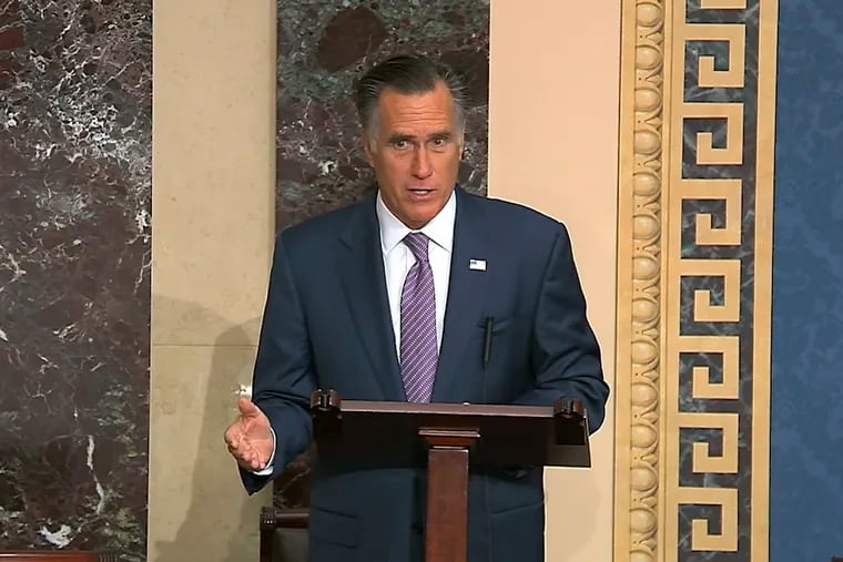 Sen. Mitt Romney, R-Utah., speaks on the Senate floor.