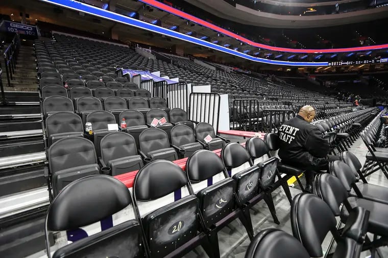 Eddie Robinson, a security worker at the Wells Fargo Center, after Wednesday's Sixers-Pistons game.